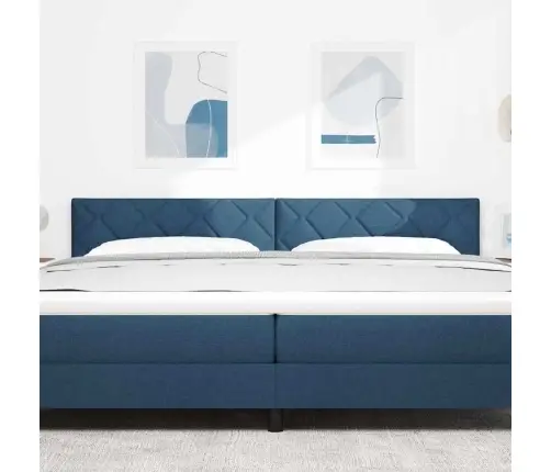 Led Galvgalis Dimanta Bloku Dizainā Zils 200 Cm Audums Vidaxl