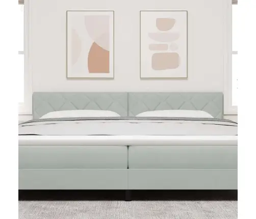 Led Gultas Galva Ar Dimanta Blokiem, Gaiši Pelēka, 200 Cm, Samts Vidaxl