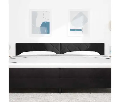 Led Galvgalis Ar Dimanta Bloku Dizainu, Melns, 200 Cm, Samts Vidaxl