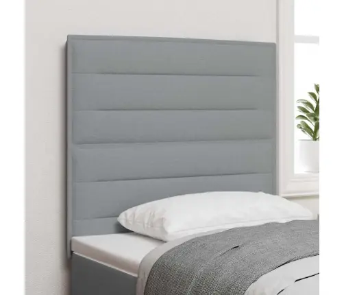 Led Gultas Galva Ar Galvas Klāju Gaiši Pelēks 80 Cm Poliesters Vidaxl