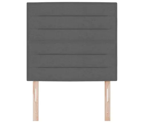 Led Gultas Galva Ar Galvas Klāju Tumši Pelēks 80 Cm Poliesters Vidaxl