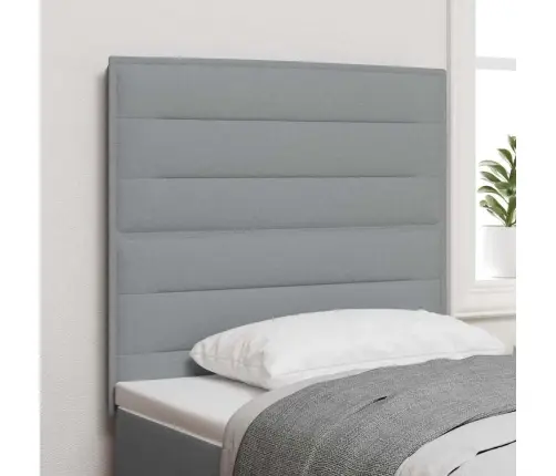 Led Gultas Galva Ar Galvas Klāju Gaiši Pelēks 90 Cm Poliesters Vidaxl