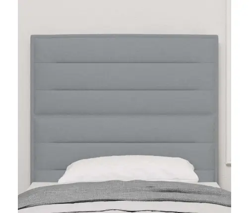 Led Gultas Galva Ar Galvas Klāju Gaiši Pelēks 90 Cm Poliesters Vidaxl