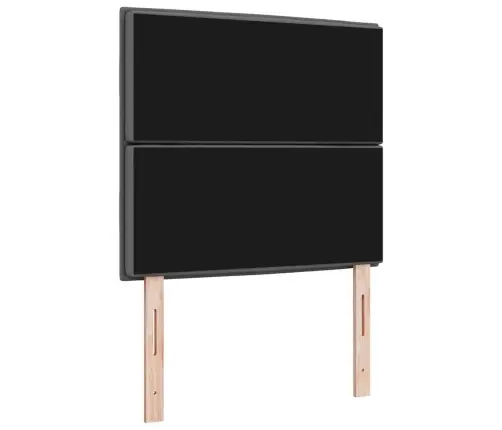 Led Gultas Galva Ar Galvas Klāju Tumši Pelēks 90 Cm Poliesters Vidaxl