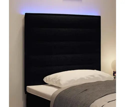 Led Gultas Galva Ar Galvas Klāju Melna 90 Cm Poliesters Vidaxl