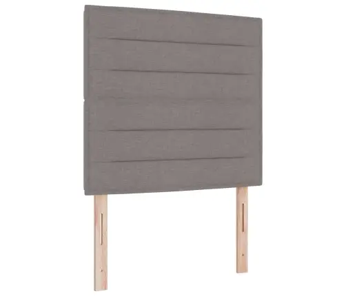 Led Gultas Galva Ar Galvas Klāju Pelēkbrūna 90 Cm Poliesters Vidaxl