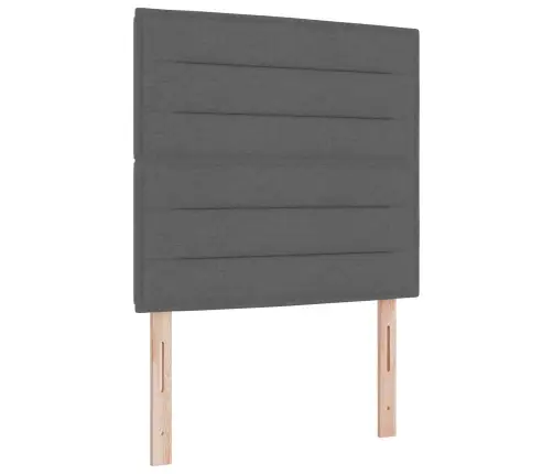 Led Gultas Galva Ar Galvas Klāju Tumši Pelēka 100 Cm Audums Vidaxl