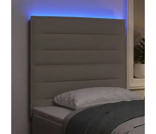 Led Gultas Galva Ar Galvas Klāju Pelēkbrūna 100 Cm Poliesters Vidaxl