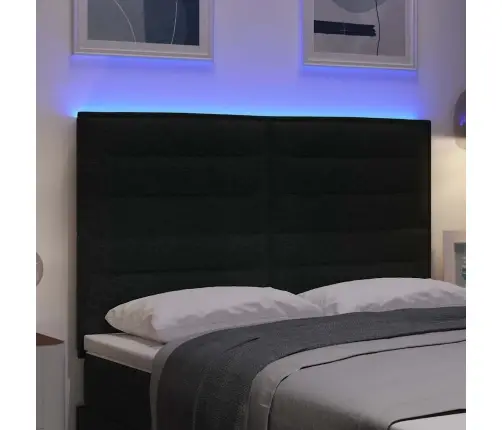 Led Gultas Galva Ar Galvas Klāju Melna 144 Cm Poliesters Vidaxl