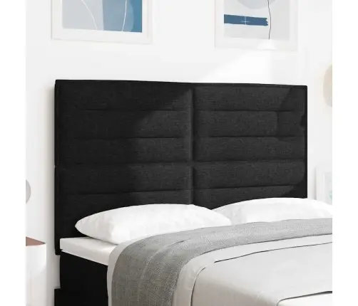 Led Gultas Galva Ar Galvas Klāju Melna 144 Cm Poliesters Vidaxl