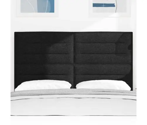 Led Gultas Galva Ar Galvas Klāju Melna 144 Cm Poliesters Vidaxl