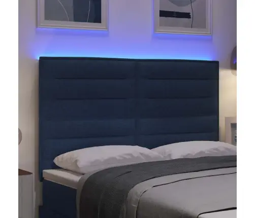 Led Gultas Galva Ar Galvas Klāju Zila 144 Cm Poliesters Vidaxl