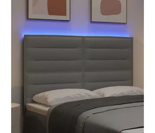 Led Gultas Galva Ar Galvas Klāju Gaiši Pelēks 160 Cm Poliesters Vidaxl