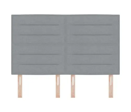 Led Gultas Galva Ar Galvas Klāju Gaiši Pelēks 160 Cm Poliesters Vidaxl