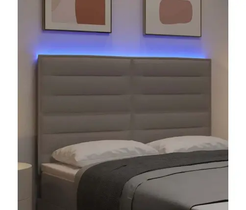 Led Gultas Galva Ar Galvas Klāju Pelēkbrūna 160 Cm Poliesters Vidaxl
