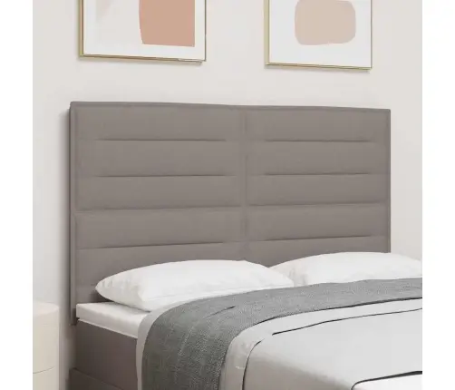 Led Gultas Galva Ar Galvas Klāju Pelēkbrūna 160 Cm Poliesters Vidaxl