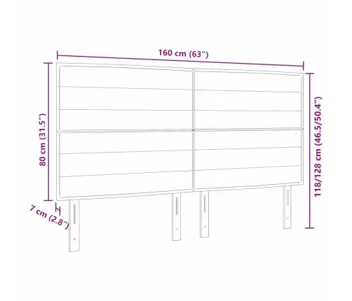 Led Gultas Galva Ar Galvas Klāju Pelēkbrūna 160 Cm Poliesters Vidaxl