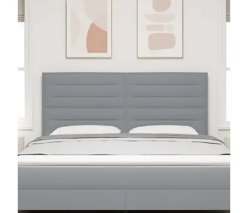 Led Gultas Galva Ar Galvas Klāju Gaiši Pelēks 180 Cm Poliesters Vidaxl