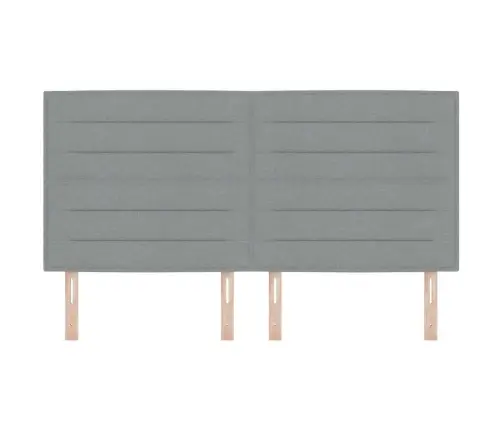 Led Gultas Galva Ar Galvas Klāju Gaiši Pelēks 180 Cm Poliesters Vidaxl