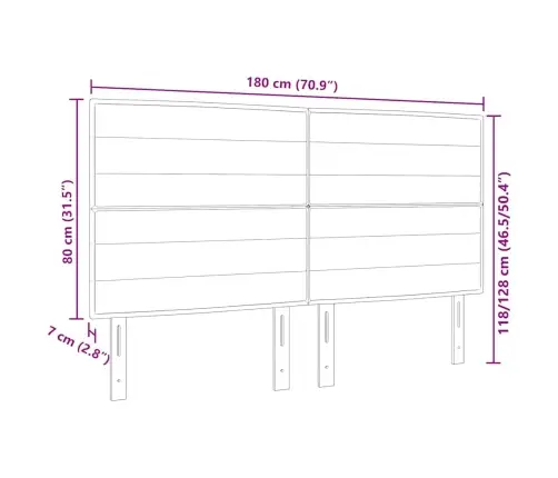 Led Gultas Galva Ar Galvas Klāju Melna 180 Cm Poliesters Vidaxl