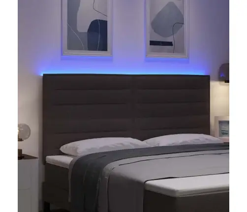 Led Gultas Galva Ar Galvas Klāju Tumši Brūna 180 Cm Poliesters Vidaxl