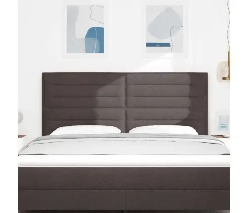 Led Gultas Galva Ar Galvas Klāju Tumši Brūna 180 Cm Poliesters Vidaxl