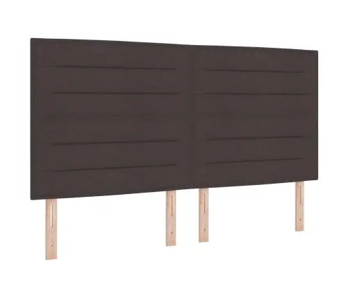 Led Gultas Galva Ar Galvas Klāju Tumši Brūna 180 Cm Poliesters Vidaxl