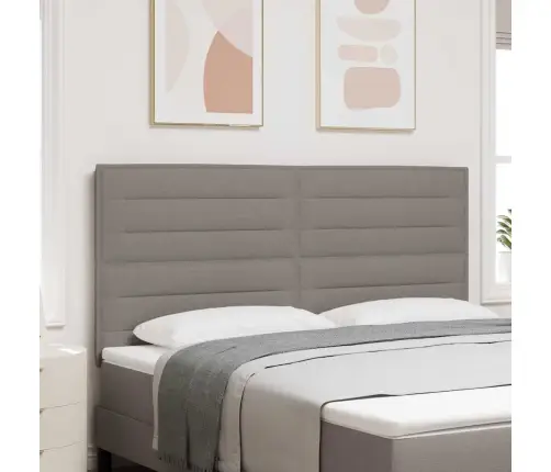 Led Gultas Galva Ar Galvas Klāju Pelēkbrūna 180 Cm Poliesters Vidaxl