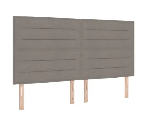 Led Gultas Galva Ar Galvas Klāju Pelēkbrūna 180 Cm Poliesters Vidaxl