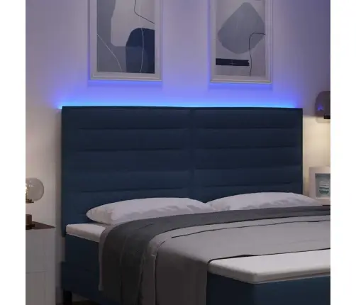 Led Gultas Galva Ar Galvas Klāju Zila 180 Cm Poliesters Vidaxl