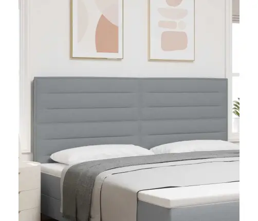 Led Gultas Galva Ar Galvas Klāju Gaiši Pelēks 200 Cm Poliesters Vidaxl