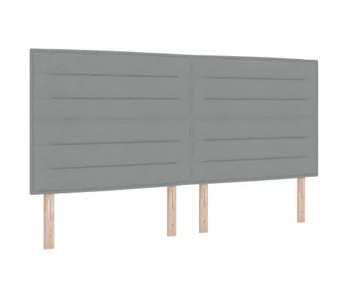 Led Gultas Galva Ar Galvas Klāju Gaiši Pelēks 200 Cm Poliesters Vidaxl