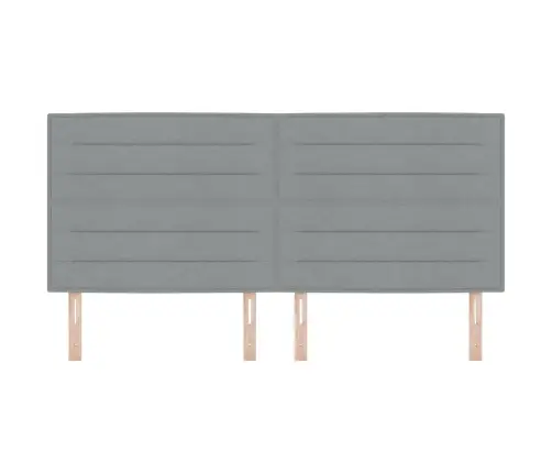 Led Gultas Galva Ar Galvas Klāju Gaiši Pelēks 200 Cm Poliesters Vidaxl