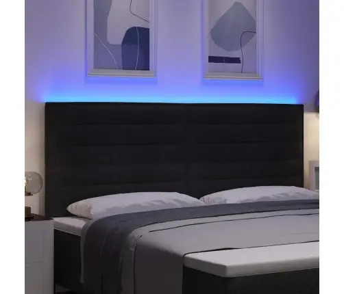 Led Gultas Galds Līniju Dizains Melns 100 Cm Audums Vidaxl