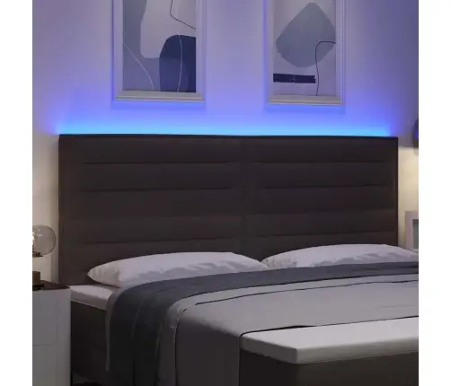 Led Gultas Galva Ar Galvas Klāju Tumši Brūna 200 Cm Poliesters Vidaxl