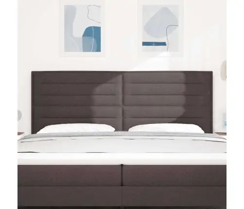Led Gultas Galva Ar Galvas Klāju Tumši Brūna 200 Cm Poliesters Vidaxl