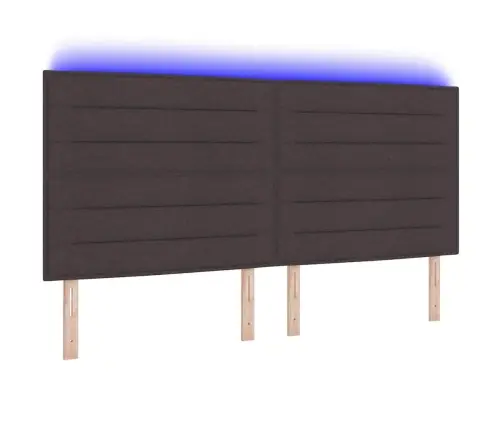 Led Gultas Galva Ar Galvas Klāju Tumši Brūna 200 Cm Poliesters Vidaxl