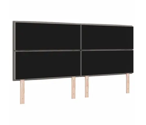 Led Gultas Galva Ar Galvas Klāju Pelēkbrūna 200 Cm Poliesters Vidaxl