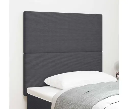 Led Gultas Galva Ar Galvas Klāju Tumši Pelēks 80 Cm Poliesters Vidaxl