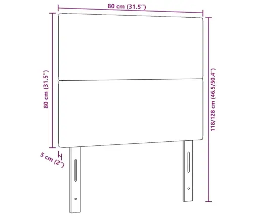 Led Gultas Galva Ar Galvas Klāju Krēmkrāsa 80 Cm Poliesters Vidaxl