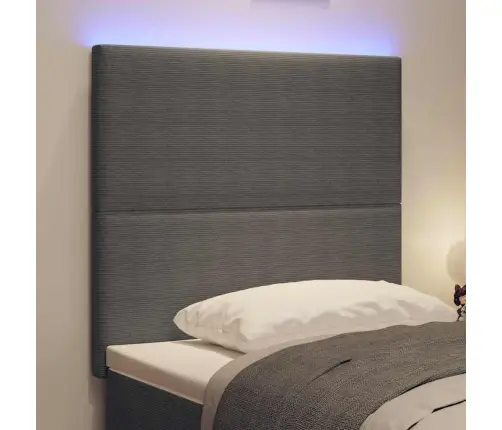 Led Gultas Galva Ar Galvas Klāju Gaiši Pelēks 90 Cm Poliesters Vidaxl