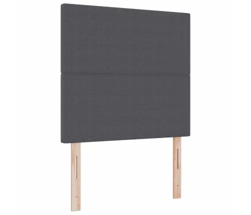 Led Gultas Galva Ar Galvas Klāju Tumši Pelēks 90 Cm Poliesters Vidaxl