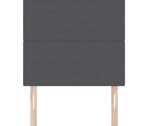 Led Gultas Galva Ar Galvas Klāju Tumši Pelēks 90 Cm Poliesters Vidaxl