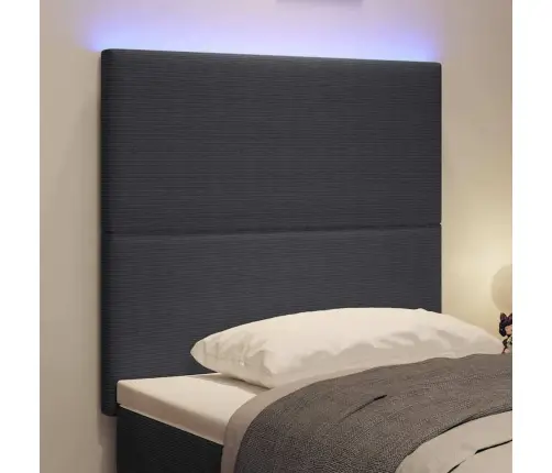 Led Gultas Galva Ar Galvas Klāju Tumši Pelēks 100 Cm Poliesters Vidaxl