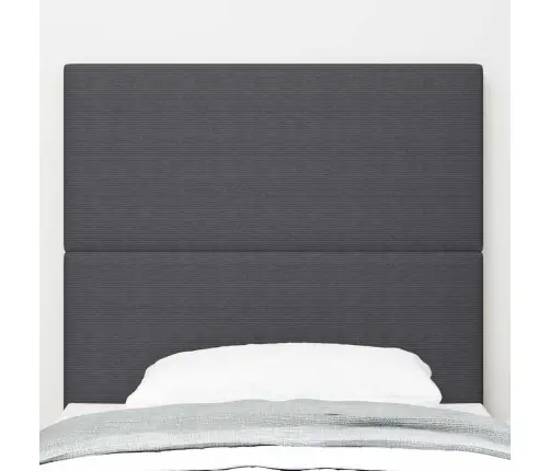 Led Gultas Galva Ar Galvas Klāju Tumši Pelēks 100 Cm Poliesters Vidaxl