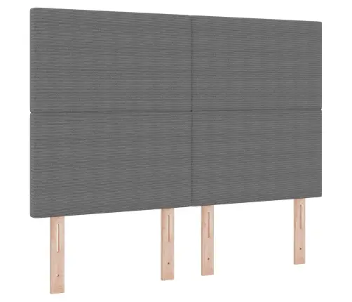 Led Gultas Galva Ar Galvas Klāju Gaiši Pelēks 144 Cm Poliesters Vidaxl