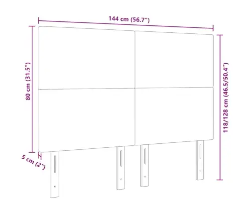 Led Gultas Galva Ar Galvas Klāju Krēmkrāsa 144 Cm Poliesters Vidaxl