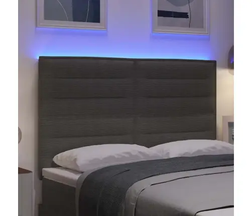 Led Gultas Galva Ar Galvas Klāju Gaiši Pelēks 160 Cm Poliesters Vidaxl