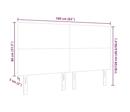 Led Gultas Galva Ar Galvas Klāju Krēmkrāsa 160 Cm Poliesters Vidaxl
