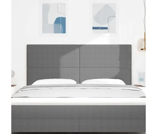 Led Gultas Galva Ar Galvas Klāju Gaiši Pelēks 180 Cm Poliesters Vidaxl